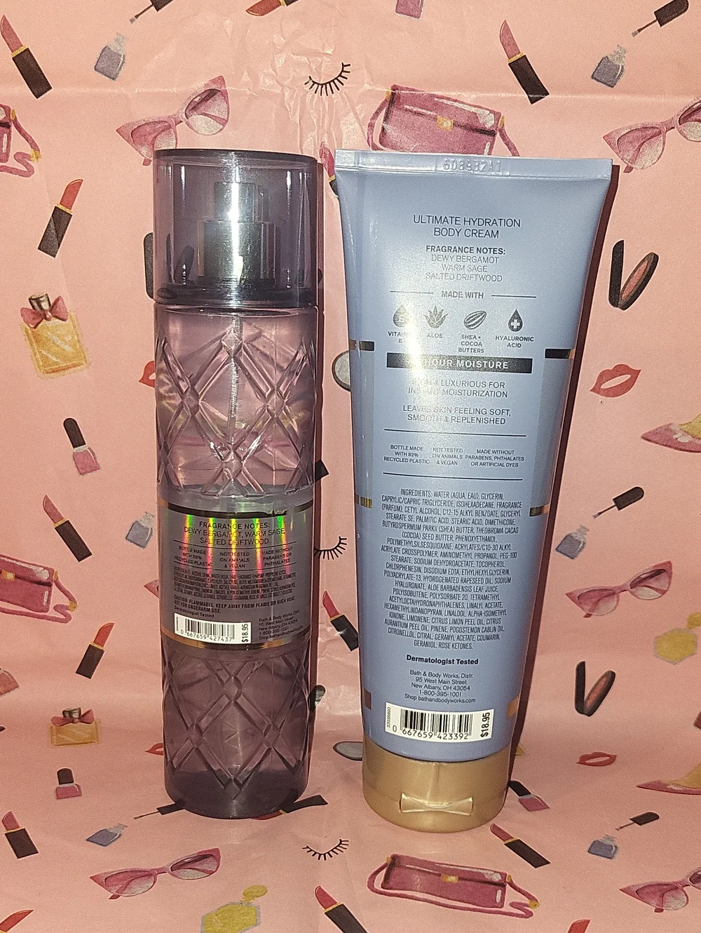 Bath & Body Works 2 Pc. Salted Shorelines Set Mist & Body Cream FS NEW